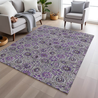 Piper Looms Chantille Floral ACN1938 Purple Machine Washable Area Rug Lifestyle Image Feature