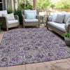 Piper Looms Chantille Floral ACN1938 Purple Machine Washable Area Rug Outdoor Lifestyle Image Feature