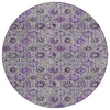 Piper Looms Chantille Floral ACN1938 Purple Machine Washable Area Rug Round Main Image