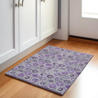 Piper Looms Chantille Floral ACN1938 Purple Machine Washable Area Rug Scatter Lifestyle Image Feature