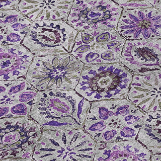 Piper Looms Chantille Floral ACN1938 Purple Machine Washable Area Rug Swatch Image