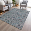 Piper Looms Chantille Floral ACN1938 Teal Machine Washable Area Rug Lifestyle Image Feature