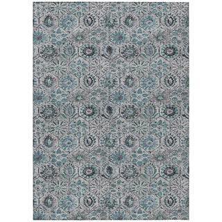Piper Looms Chantille Floral ACN1938 Teal Machine Washable Area Rug main image