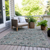 Piper Looms Chantille Floral ACN1938 Teal Machine Washable Area Rug Outdoor Lifestyle Image Feature