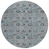 Piper Looms Chantille Floral ACN1938 Teal Machine Washable Area Rug Round Main Image