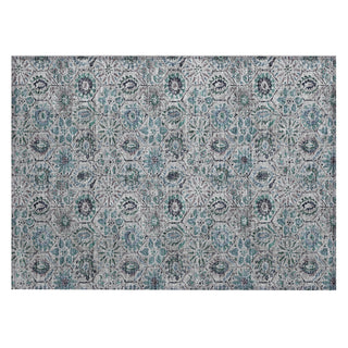 Piper Looms Chantille Floral ACN1938 Teal Machine Washable Area Rug Scatter Main Image