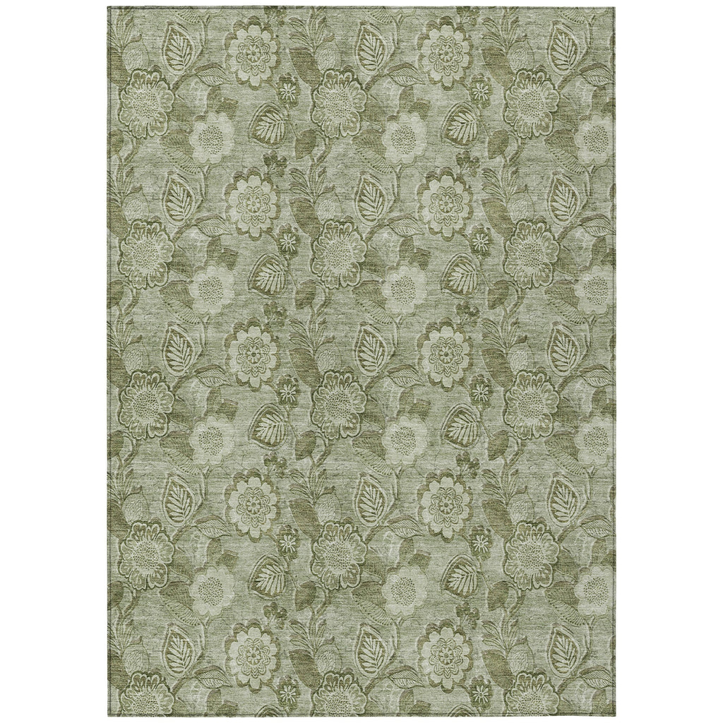 Piper Looms Chantille Floral ACN1939 Aloe Machine Washable Area Rug main image