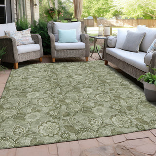 Piper Looms Chantille Floral ACN1939 Aloe Machine Washable Area Rug Outdoor Lifestyle Image Feature