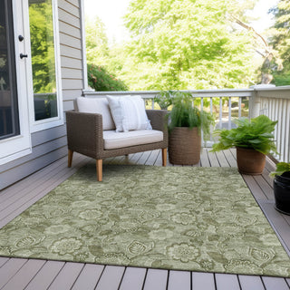 Piper Looms Chantille Floral ACN1939 Aloe Machine Washable Area Rug Outdoor Lifestyle Image Feature