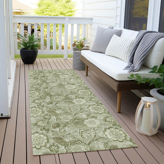 Piper Looms Chantille Floral ACN1939 Aloe Machine Washable Area Rug Runner Outdoor Lifestyle Image Feature