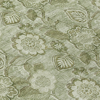 Piper Looms Chantille Floral ACN1939 Aloe Machine Washable Area Rug Swatch Image