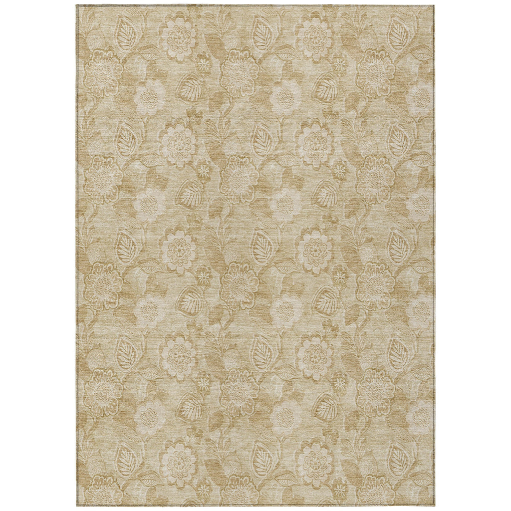 Piper Looms Chantille Floral ACN1939 Beige Machine Washable Area Rug main image