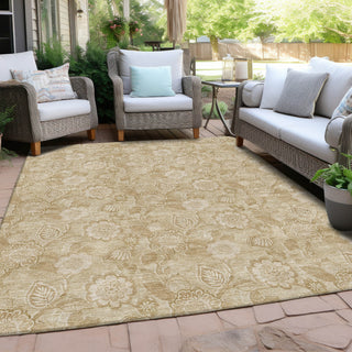 Piper Looms Chantille Floral ACN1939 Beige Machine Washable Area Rug Outdoor Lifestyle Image Feature