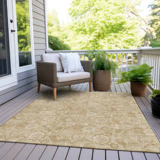 Piper Looms Chantille Floral ACN1939 Beige Machine Washable Area Rug Outdoor Lifestyle Image Feature