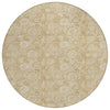 Piper Looms Chantille Floral ACN1939 Beige Machine Washable Area Rug Round Main Image