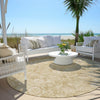 Piper Looms Chantille Floral ACN1939 Beige Machine Washable Area Rug Round Outdoor Lifestyle Image Feature