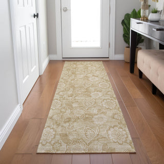 Piper Looms Chantille Floral ACN1939 Beige Machine Washable Area Rug Runner Lifestyle Image Feature