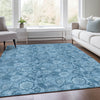 Piper Looms Chantille Floral ACN1939 Blue Machine Washable Area Rug Lifestyle Image Feature
