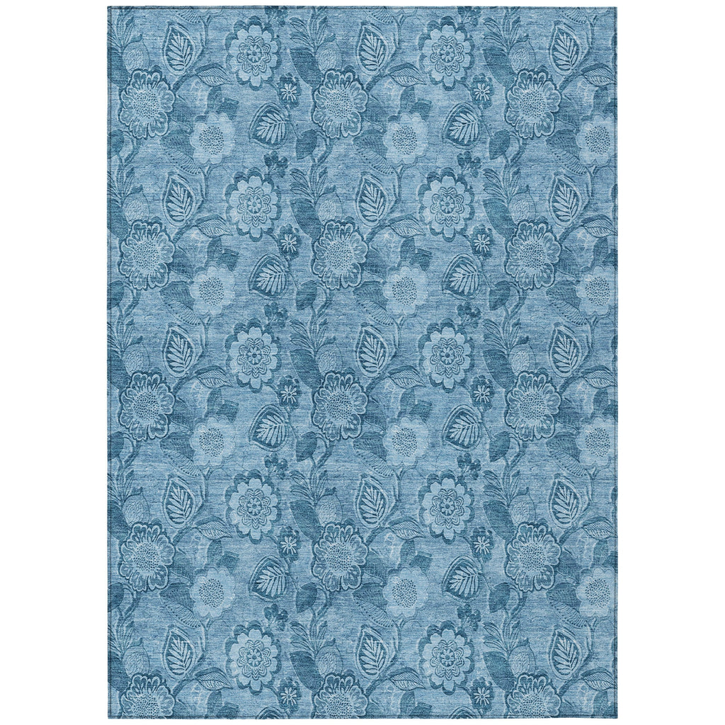 Piper Looms Chantille Floral ACN1939 Blue Machine Washable Area Rug main image