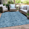 Piper Looms Chantille Floral ACN1939 Blue Machine Washable Area Rug Outdoor Lifestyle Image Feature