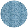 Piper Looms Chantille Floral ACN1939 Blue Machine Washable Area Rug Round Main Image