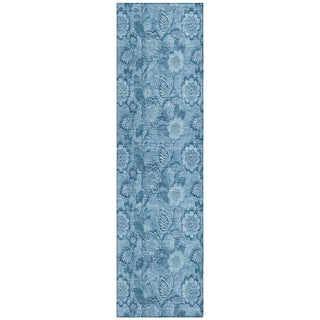 Piper Looms Chantille Floral ACN1939 Blue Machine Washable Area Rug Runner Main Image