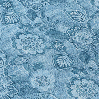 Piper Looms Chantille Floral ACN1939 Blue Machine Washable Area Rug Swatch Image