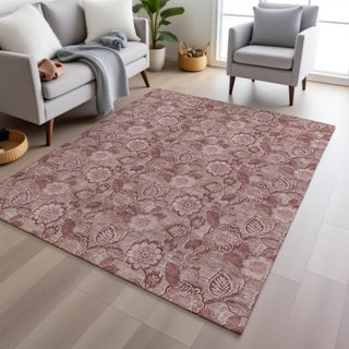 Piper Looms Chantille Floral ACN1939 Blush Machine Washable Area Rug Lifestyle Image Feature