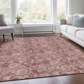 Piper Looms Chantille Floral ACN1939 Blush Machine Washable Area Rug Lifestyle Image Feature