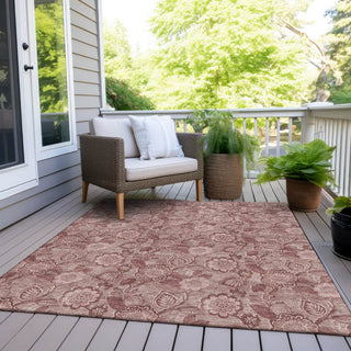 Piper Looms Chantille Floral ACN1939 Blush Machine Washable Area Rug Outdoor Lifestyle Image Feature