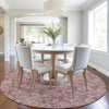 Piper Looms Chantille Floral ACN1939 Blush Machine Washable Area Rug Round Lifestyle Image Feature
