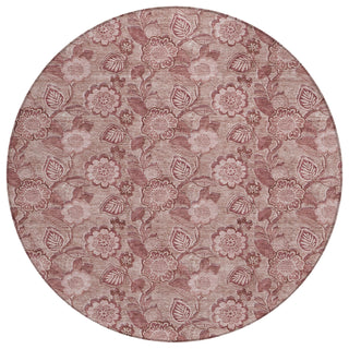 Piper Looms Chantille Floral ACN1939 Blush Machine Washable Area Rug Round Main Image