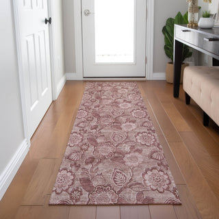 Piper Looms Chantille Floral ACN1939 Blush Machine Washable Area Rug Runner Lifestyle Image Feature