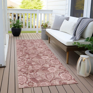 Piper Looms Chantille Floral ACN1939 Blush Machine Washable Area Rug Runner Outdoor Lifestyle Image Feature