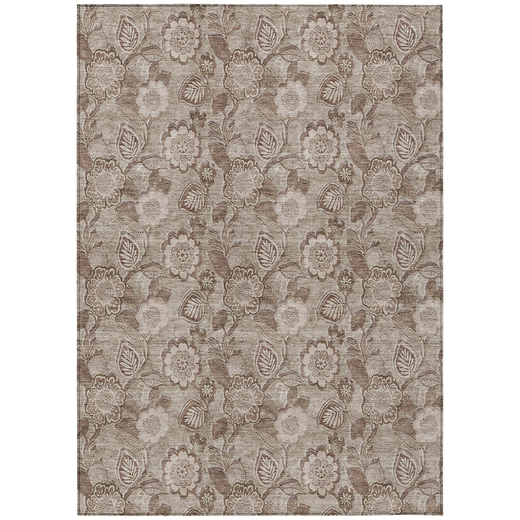 Piper Looms Chantille Floral ACN1939 Brown Machine Washable Area Rug main image