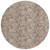 Piper Looms Chantille Floral ACN1939 Brown Machine Washable Area Rug Round Main Image