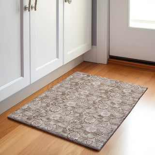 Piper Looms Chantille Floral ACN1939 Brown Machine Washable Area Rug Scatter Lifestyle Image Feature