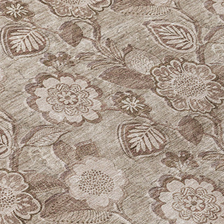 Piper Looms Chantille Floral ACN1939 Brown Machine Washable Area Rug Swatch Image