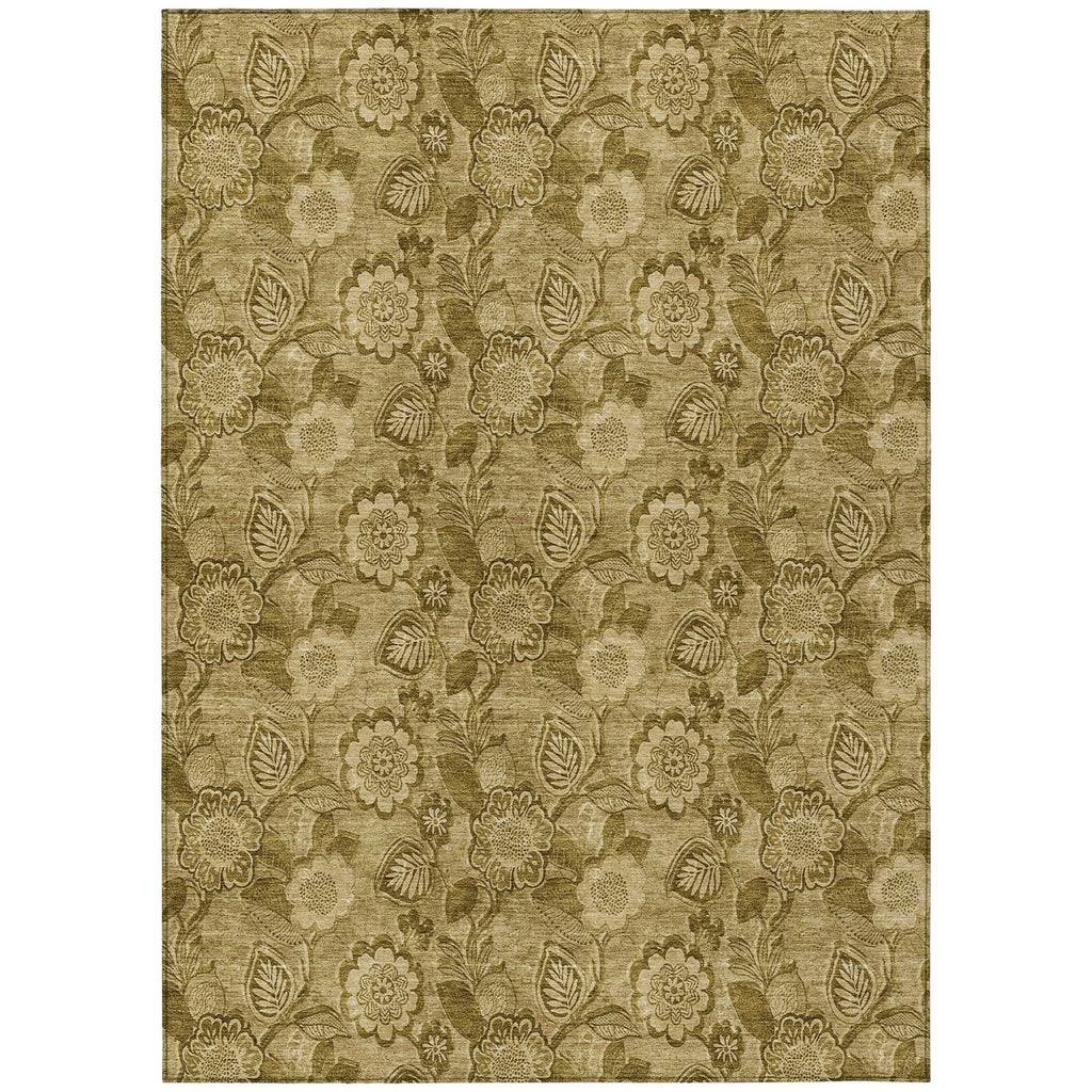 Piper Looms Chantille Floral ACN1939 Mocha Machine Washable Area Rug main image