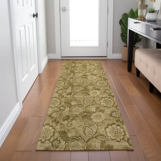 Piper Looms Chantille Floral ACN1939 Mocha Machine Washable Area Rug Runner Lifestyle Image Feature