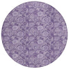 Piper Looms Chantille Floral ACN1939 Plum Machine Washable Area Rug Round Main Image