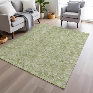 Piper Looms Chantille Floral ACN1939 Sage Machine Washable Area Rug Lifestyle Image Feature