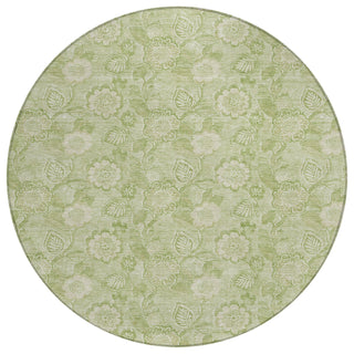Piper Looms Chantille Floral ACN1939 Sage Machine Washable Area Rug Round Main Image