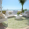 Piper Looms Chantille Floral ACN1939 Sage Machine Washable Area Rug Round Outdoor Lifestyle Image Feature