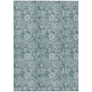 Piper Looms Chantille Floral ACN1939 Teal Machine Washable Area Rug main image