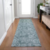 Piper Looms Chantille Floral ACN1939 Teal Machine Washable Area Rug Runner Lifestyle Image Feature