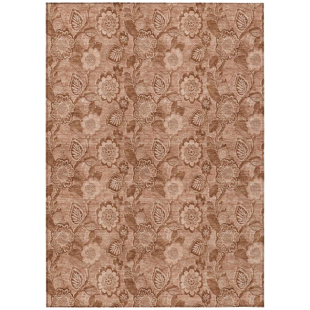 Piper Looms Chantille Floral ACN1939 Terracotta Machine Washable Area Rug main image