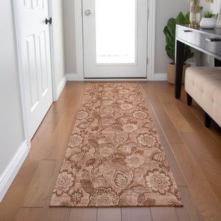 Piper Looms Chantille Floral ACN1939 Terracotta Machine Washable Area Rug Runner Lifestyle Image Feature