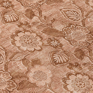 Piper Looms Chantille Floral ACN1939 Terracotta Machine Washable Area Rug Swatch Image
