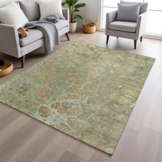Piper Looms Chantille Abstract ACN1940 Aloe Machine Washable Area Rug Lifestyle Image Feature
